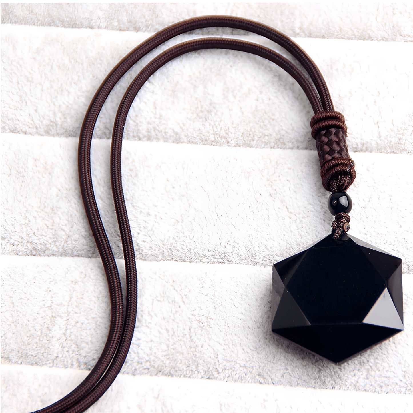 Obsidian Shield Talisman Necklace - Sphere Standouts