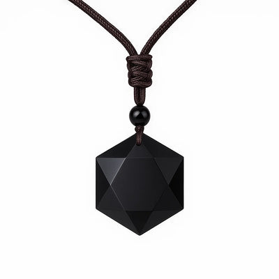 Obsidian Shield Talisman Necklace - Sphere Standouts