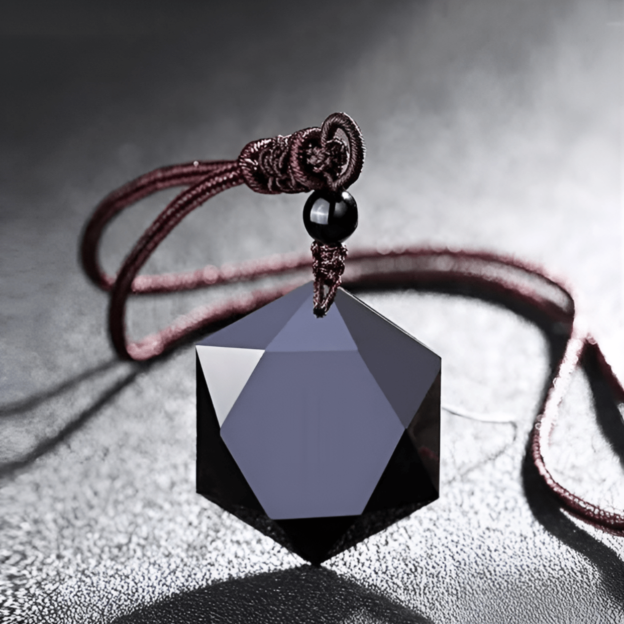 Obsidian Shield Talisman Necklace - Sphere Standouts
