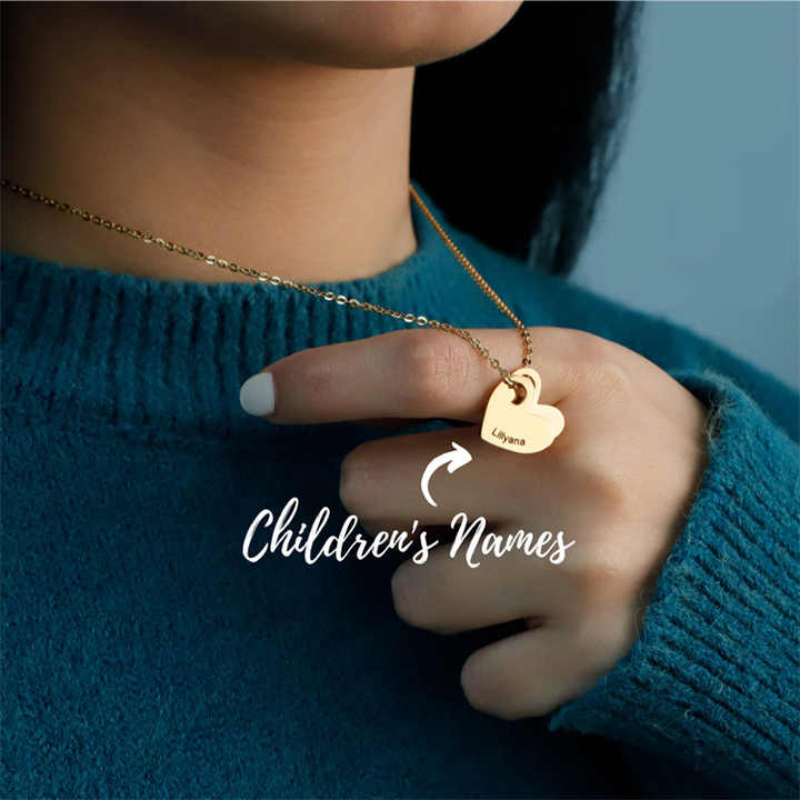 Personalized Heart Name Necklace - Sphere Standouts