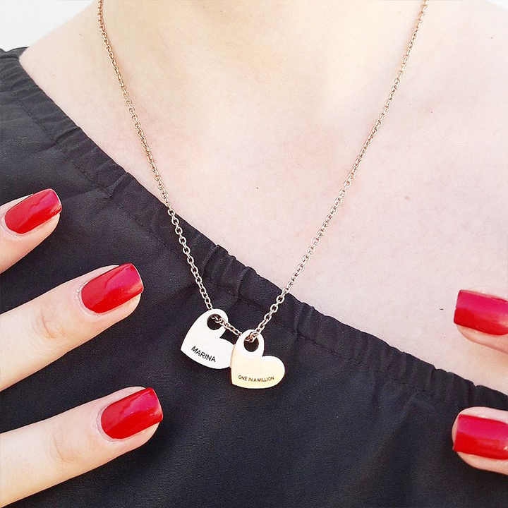 Personalized Heart Name Necklace - Sphere Standouts