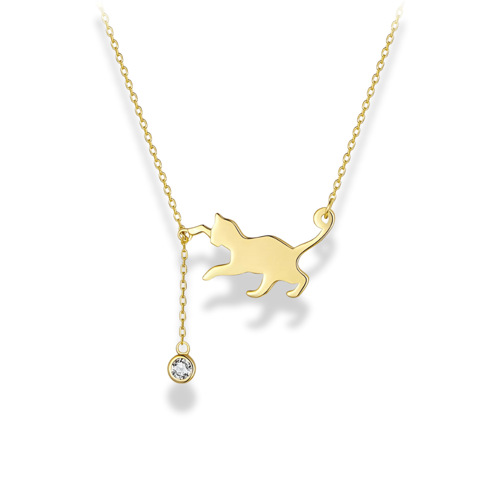 Playful Cat Pendant Necklace - Sphere Standouts