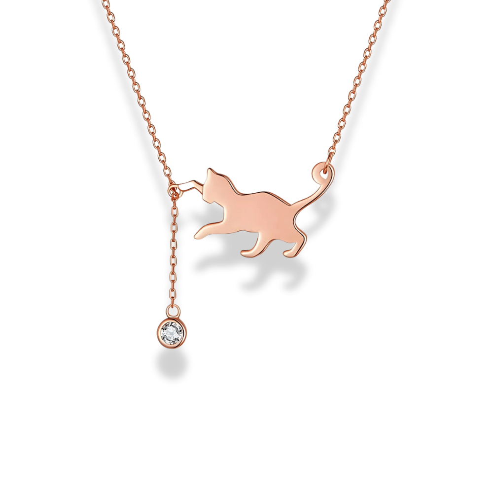 Playful Cat Pendant Necklace - Sphere Standouts
