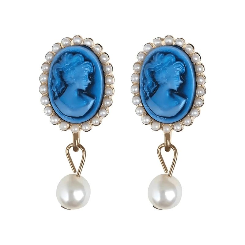 Queen Head Portrait Dangle Earrings - Sphere Standouts