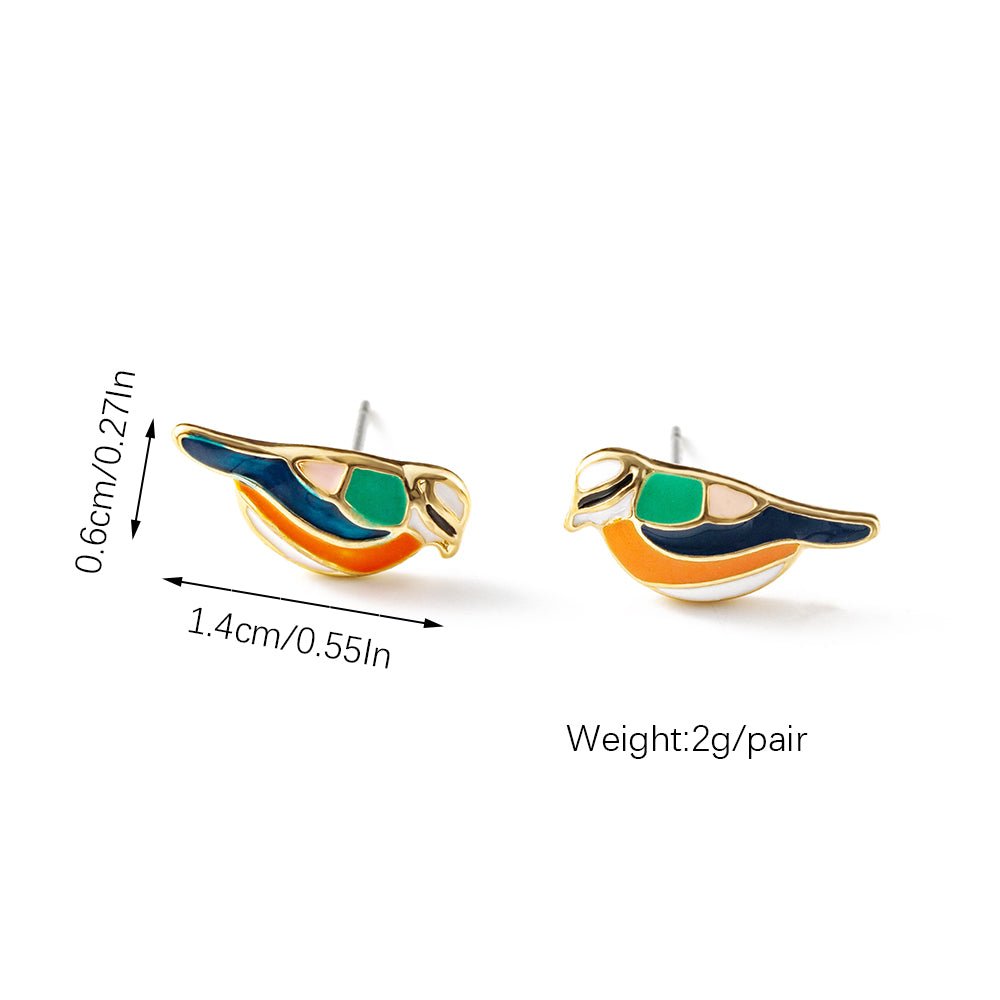 Rainbow Bird Earrings - Sphere Standouts