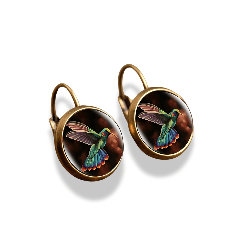 Rainbow Hummingbirds Earrings - Sphere Standouts
