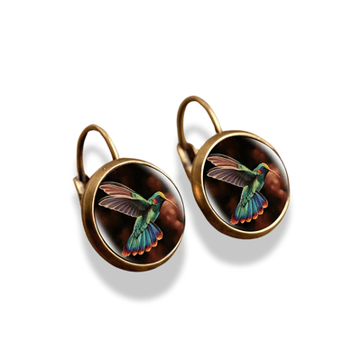 Rainbow Hummingbirds Earrings - Sphere Standouts