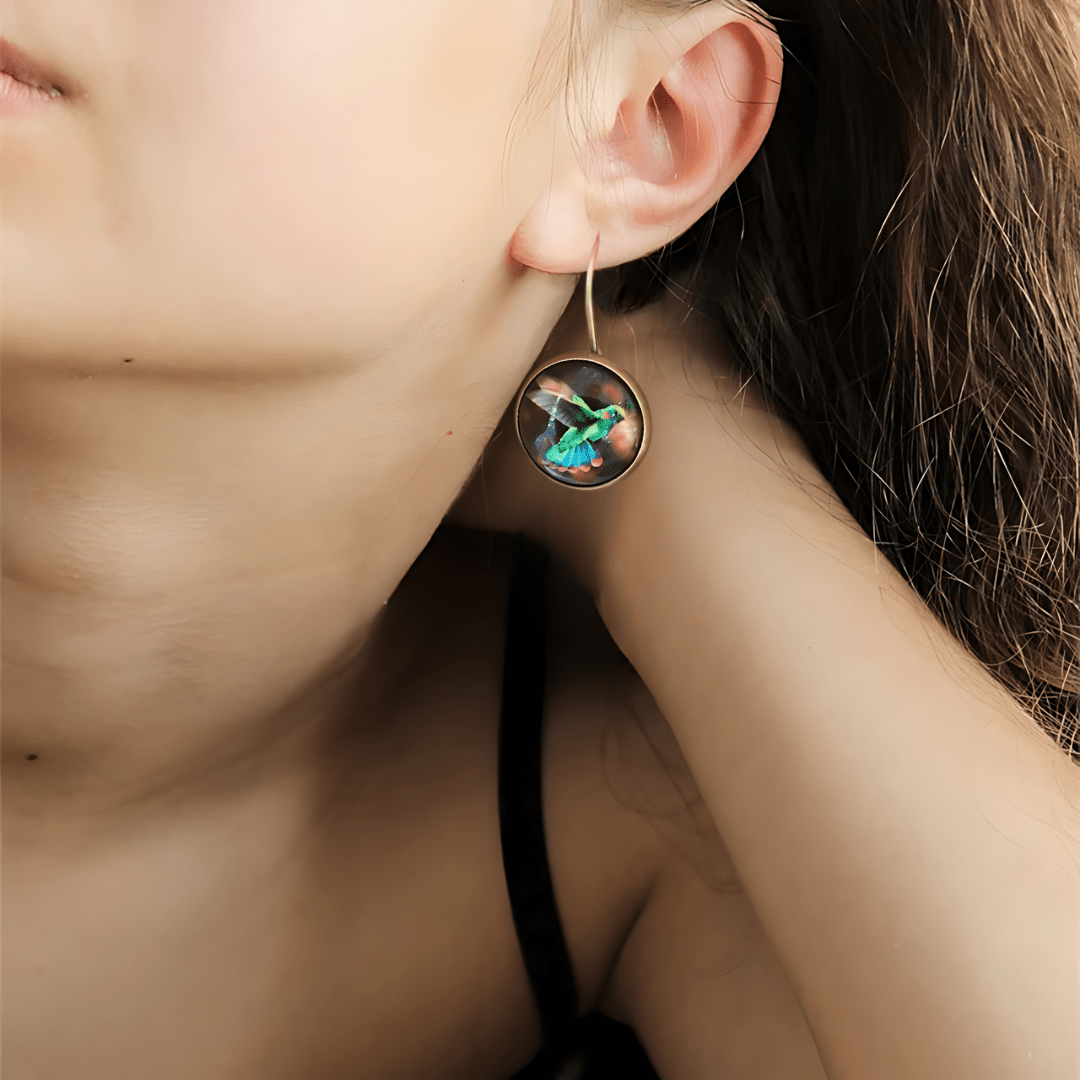 Rainbow Hummingbirds Earrings - Sphere Standouts