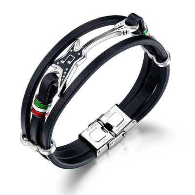 Rock Guitar Leather Bracelet - Sphere Standouts