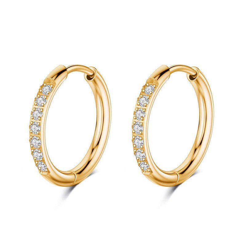 Sparkling Diamond Hoop Earrings - Sphere Standouts