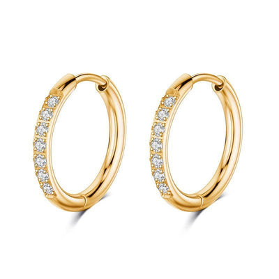 Sparkling Diamond Hoop Earrings - Sphere Standouts