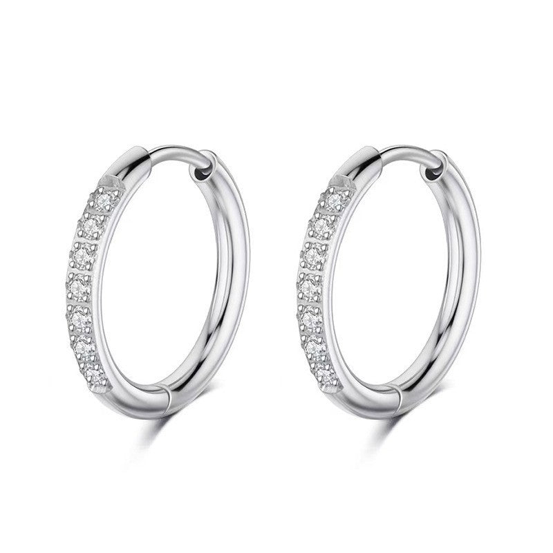 Sparkling Diamond Hoop Earrings - Sphere Standouts