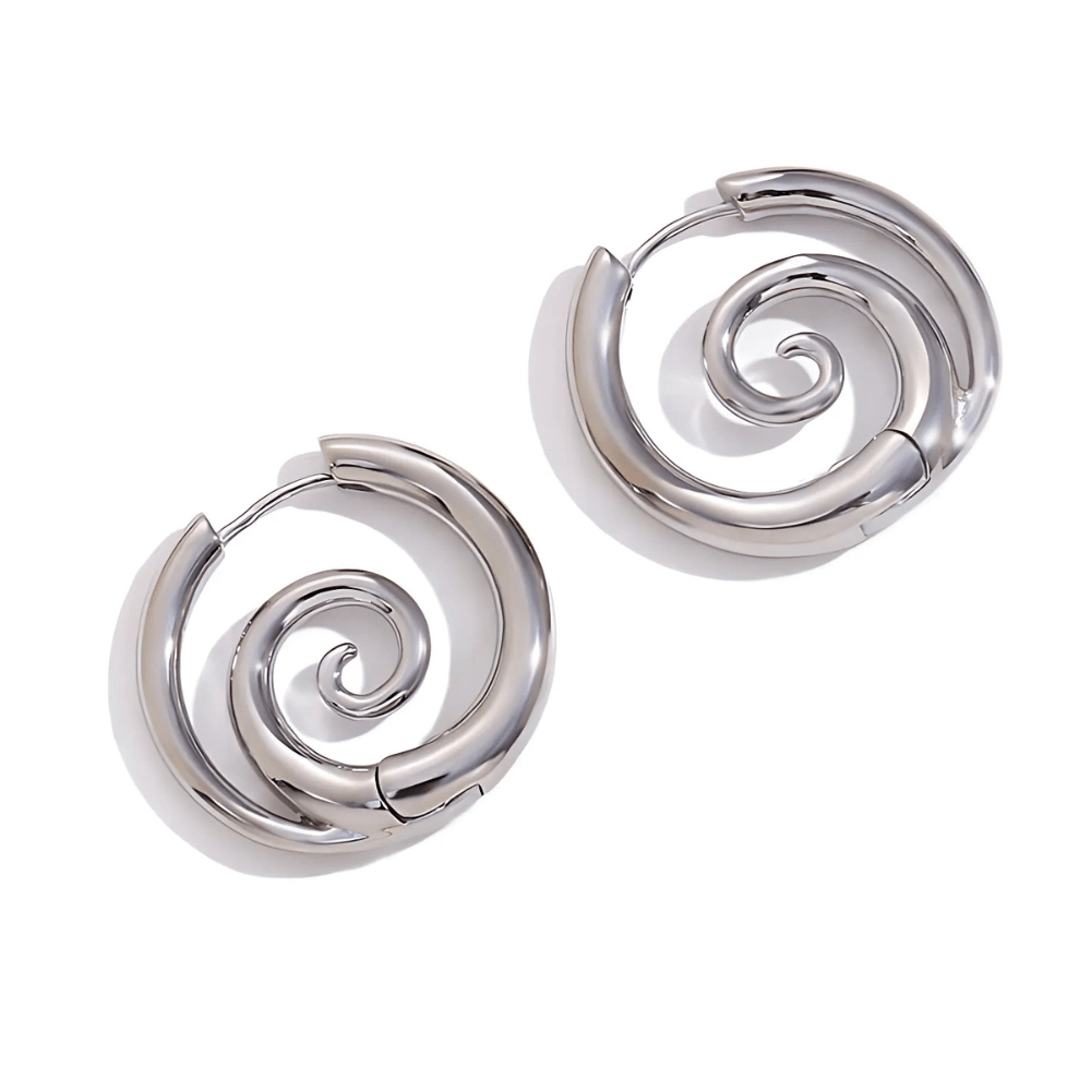 Spiral Hoop Earrings - Sphere Standouts