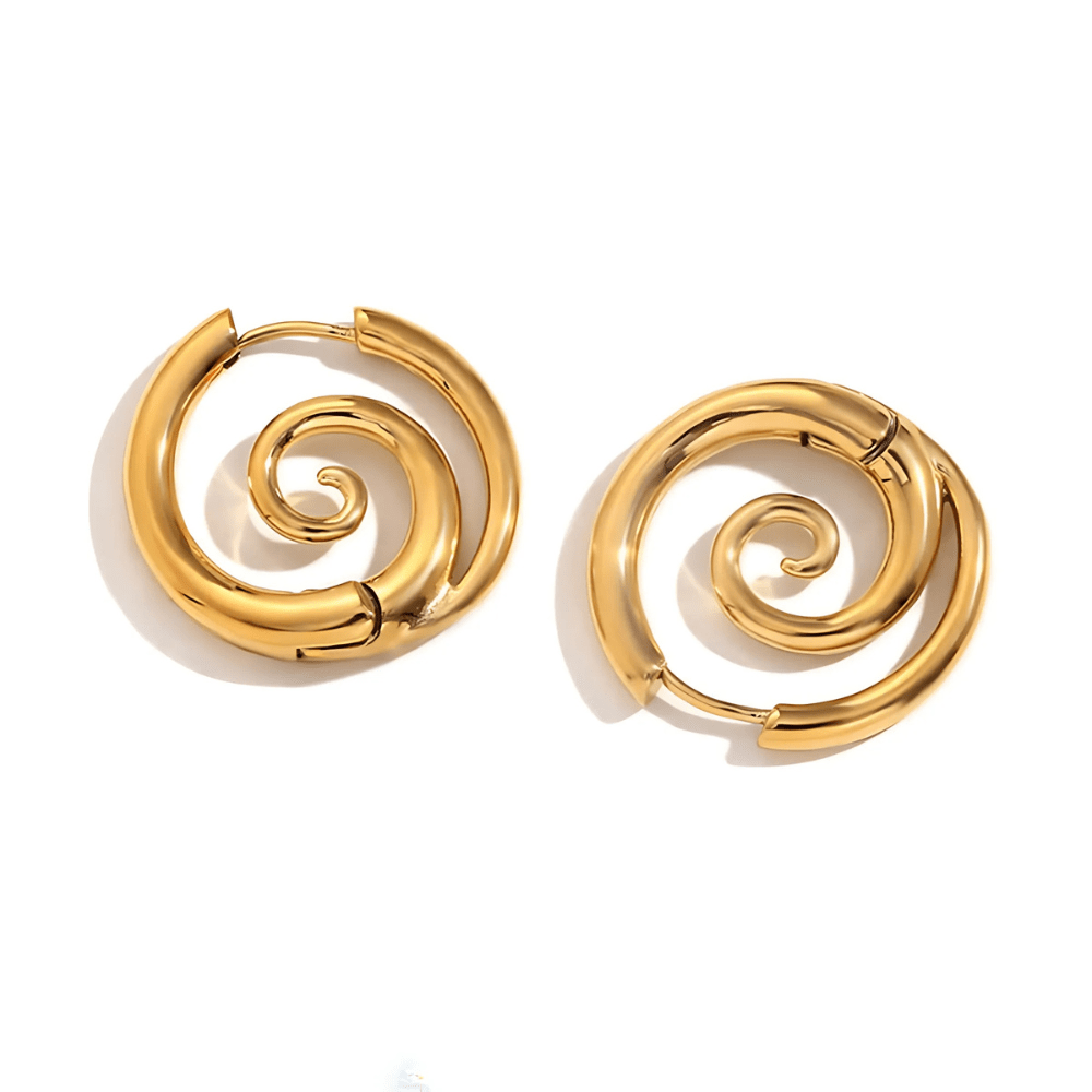 Spiral Hoop Earrings - Sphere Standouts