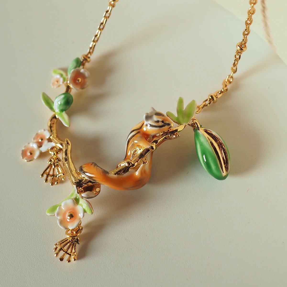 Squirrel & Blossom Necklace - Sphere Standouts