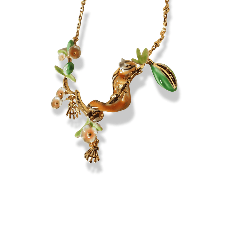 Squirrel & Blossom Necklace - Sphere Standouts