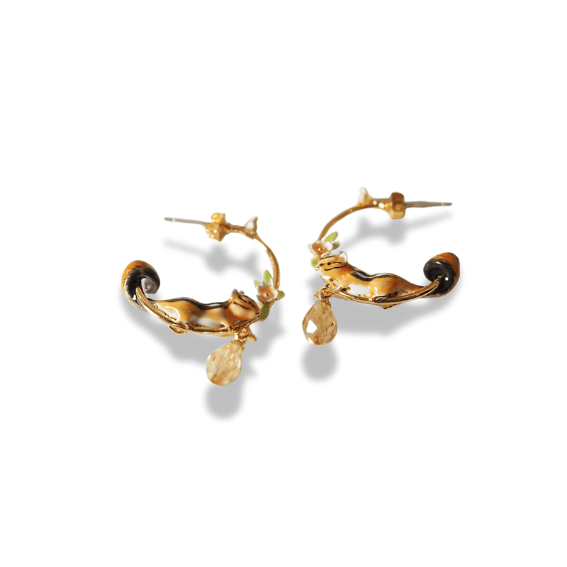Squirrel Charm Earrings - Sphere Standouts