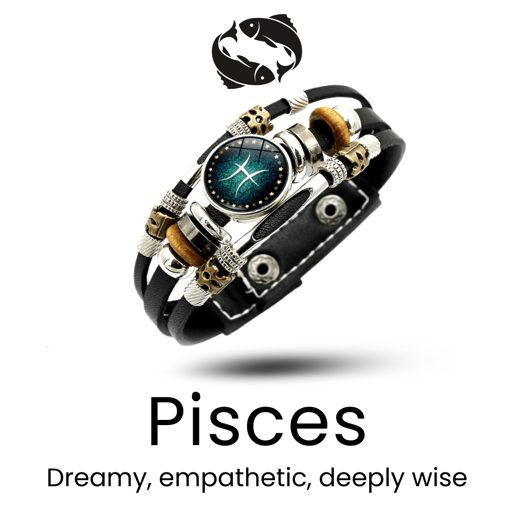 StarBorn Leather Zodiac Bracelet - Sphere Standouts