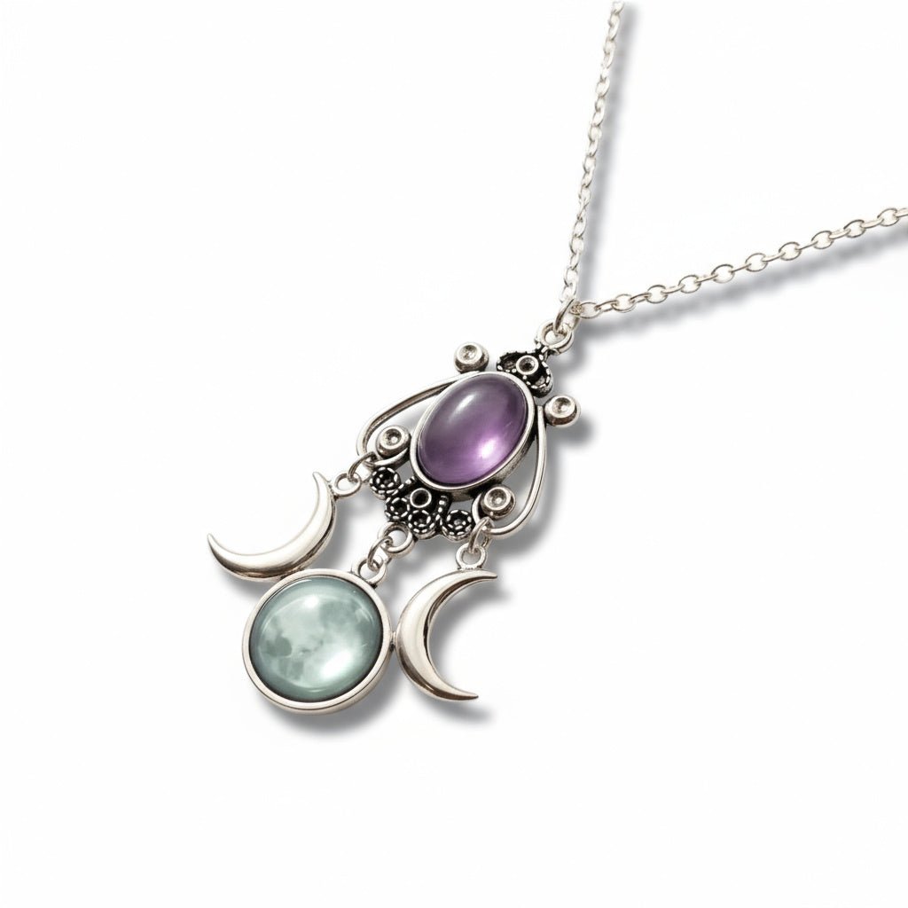 Triple Moon Goddess Necklace - Sphere Standouts