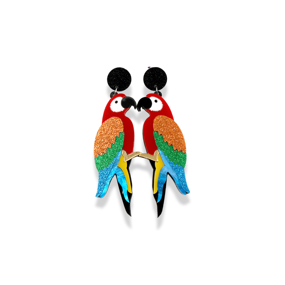 Tropical Parrot Earrings - Sphere Standouts