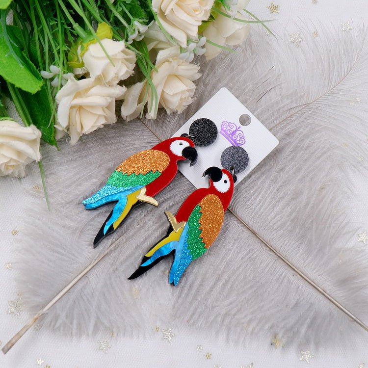Tropical Parrot Earrings - Sphere Standouts