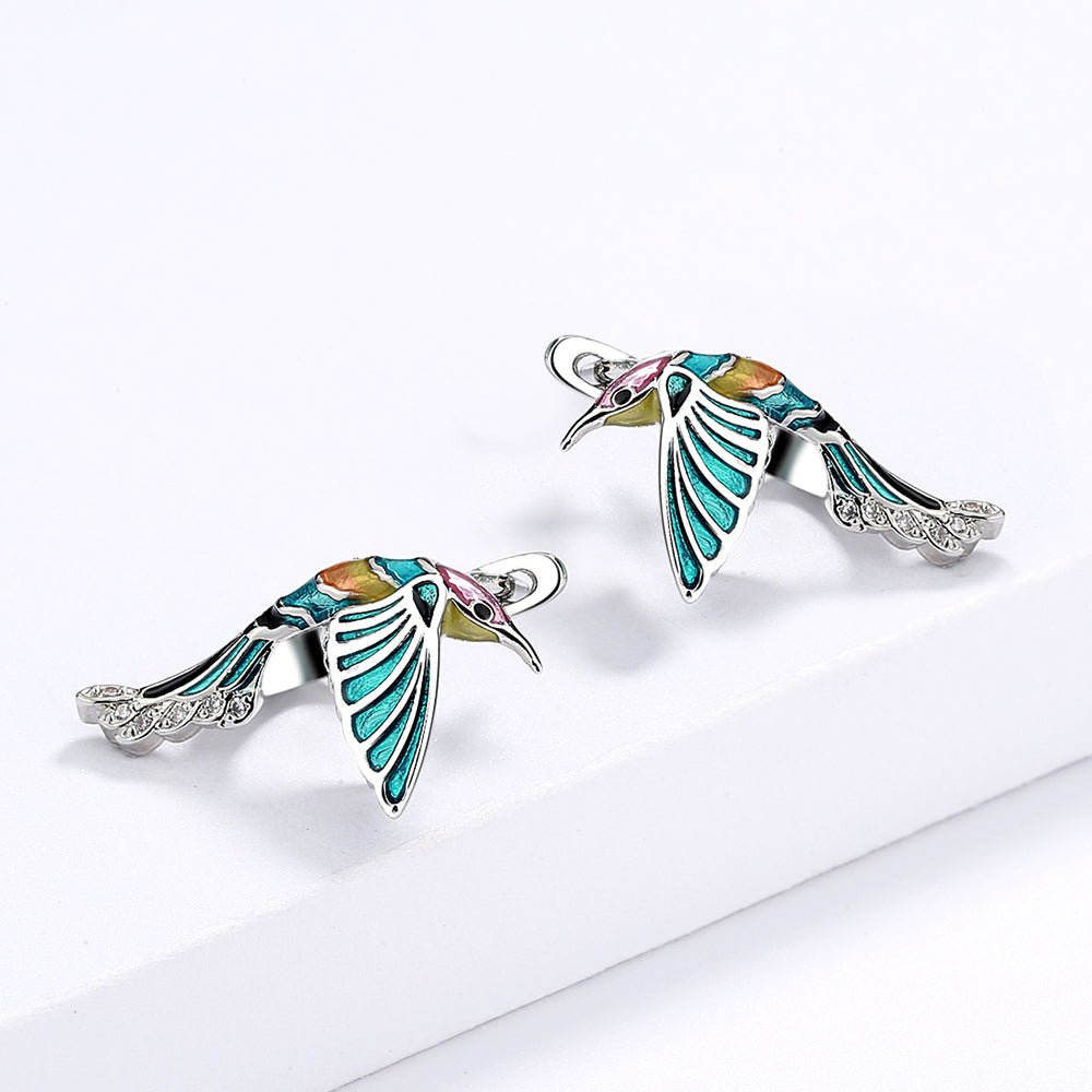 Vibrant Hummingbird Bliss Earrings - Sphere Standouts