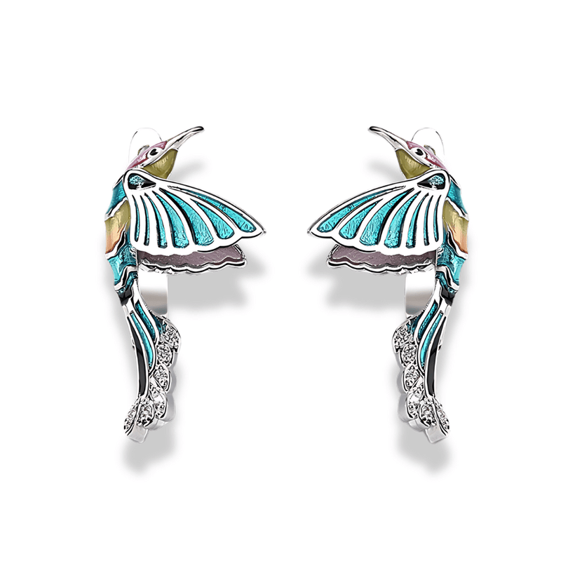 Vibrant Hummingbird Bliss Earrings - Sphere Standouts