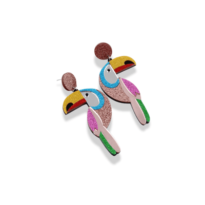 Vibrant Toucan Earrings - Sphere Standouts