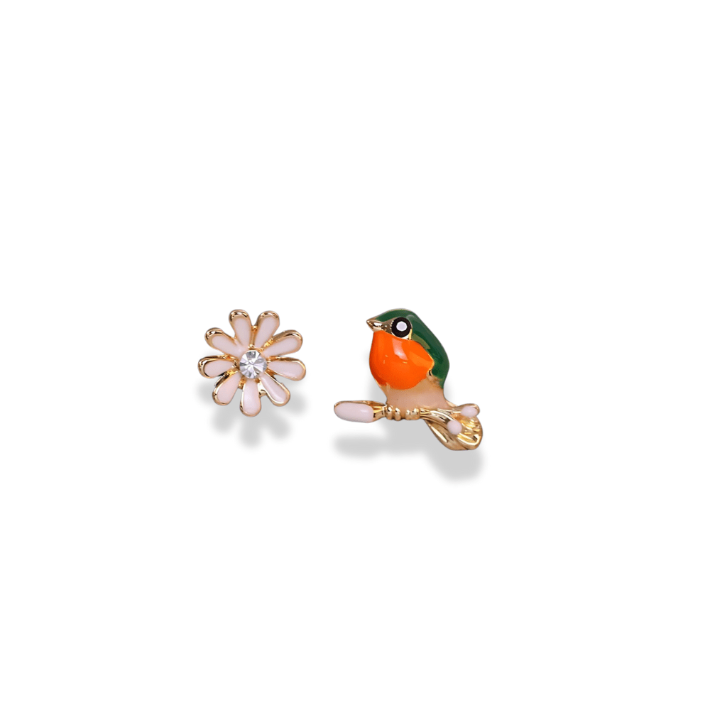 Whimsical Bird Garden Earrings - Sphere Standouts