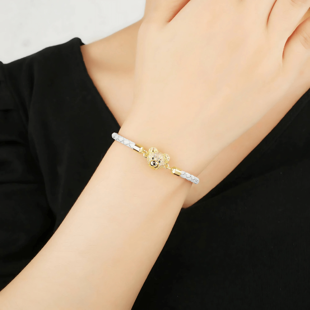 Zircon Bear Charm Bracelet - Sphere Standouts