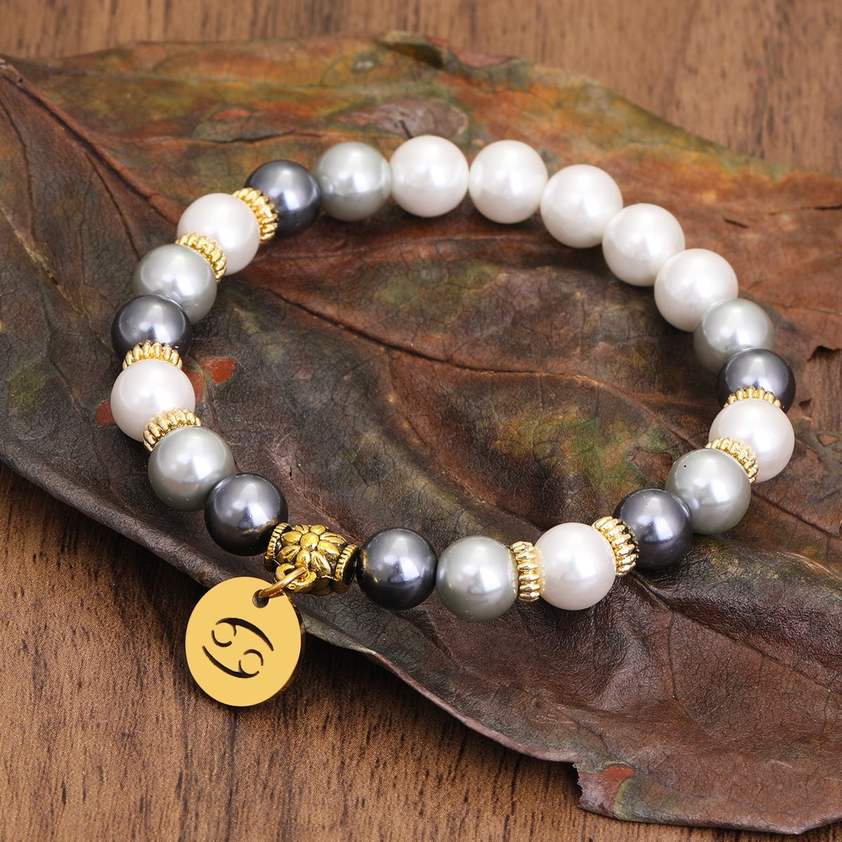 Zodiac Bracelet with Shell Beads - Sphere Standouts