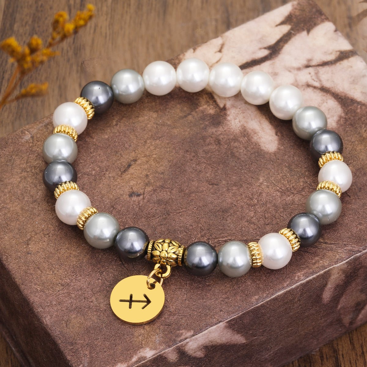 Zodiac Bracelet with Shell Beads - Sphere Standouts