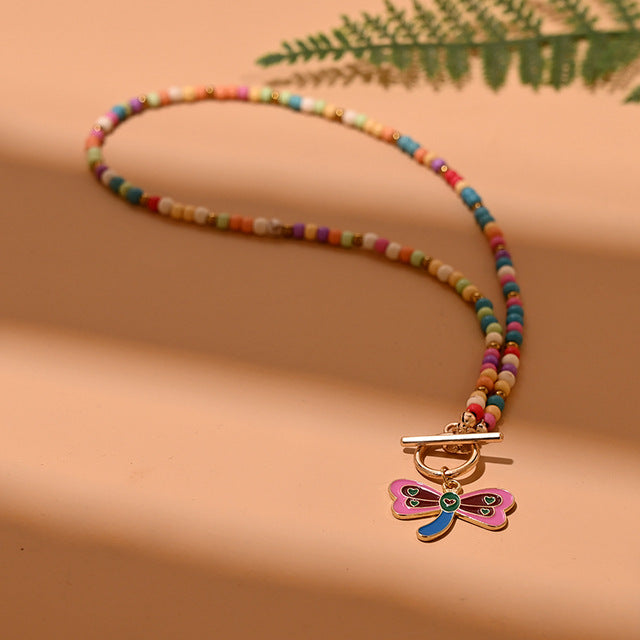 Playful Dragonfly Necklace