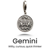 Vintage Sterling Zodiac Pendant in Silver / Gemini — necklace for women