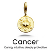 Vintage Sterling Zodiac Pendant in Gold / Cancer — necklace for women