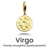 Vintage Sterling Zodiac Pendant in Gold / Virgo — necklace for women