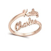 Personalized Name Ring With Universal Fit in Rose Gold — ring for women