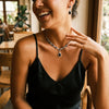 3 pieces of women's crystal droplet necklace with earrings set for wedding evening dress accessories Set - Green Lifestyle
