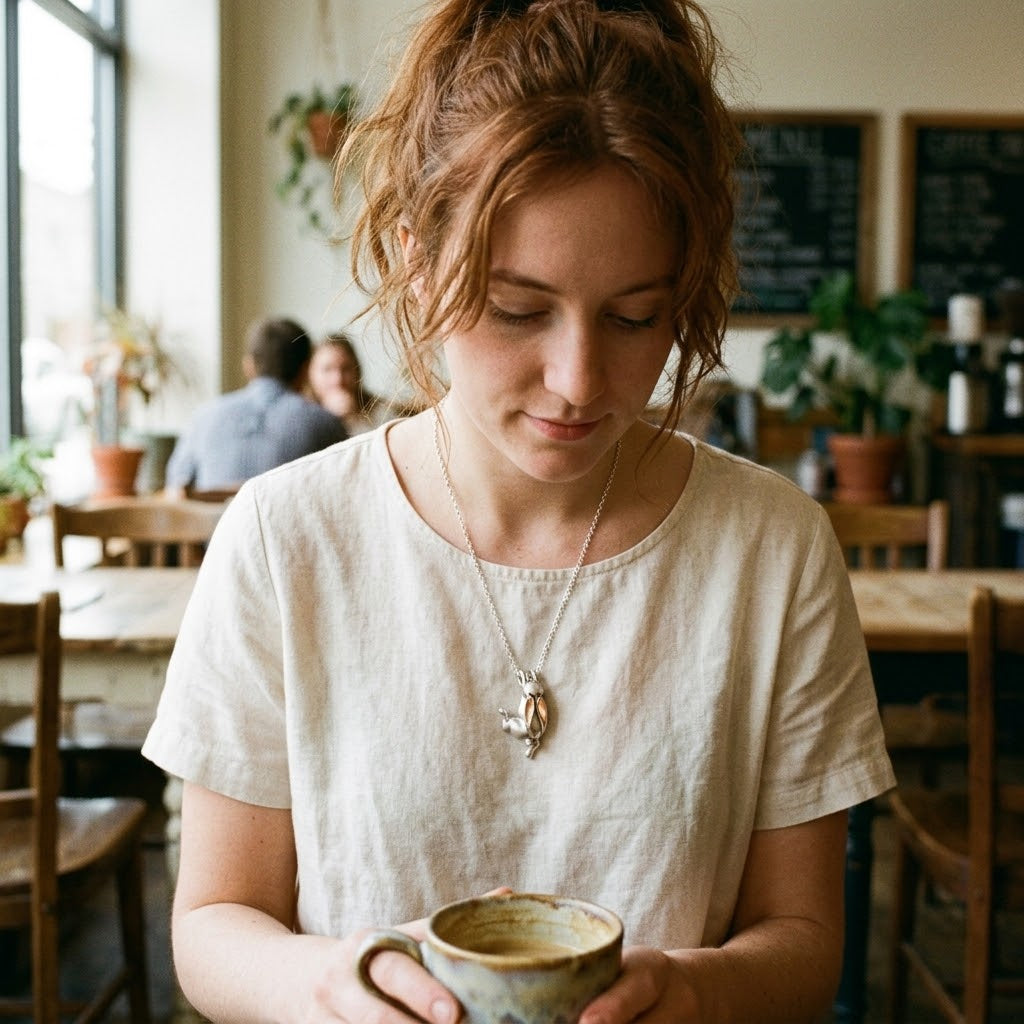 Whimsical Whispers: Bunny Charm Necklace - Lifestyle 2