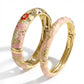 Whispers of Bloom Enameled Bracelet - Pink