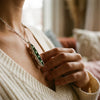 Vintage Cute Green Food Pea Pod Pendant Long Chain Necklace - Lifestyle 1