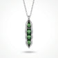 Vintage Cute Green Food Pea Pod Pendant Long Chain Necklace