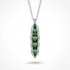 Vintage Cute Green Food Pea Pod Pendant Long Chain Necklace