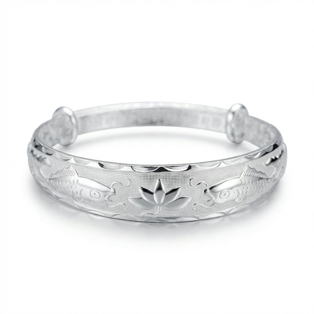 Luxury 925 Sterling Silver Pisces Play Lotus Bracelet