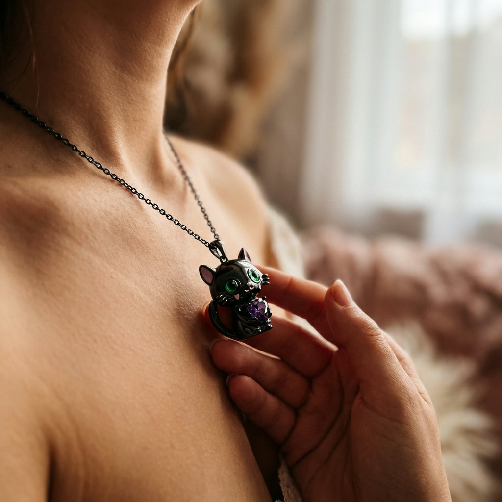 Whimsical Dreams Purple Heart Necklace - Lifestyle 1