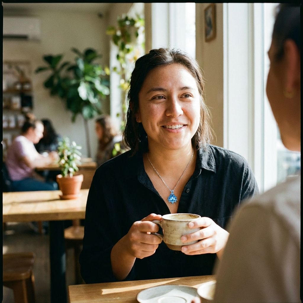 Luminescent Lotus Moonlight Necklace - Lifestyle 2