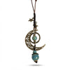 Moon and Star Handmade Necklace - A-Blue