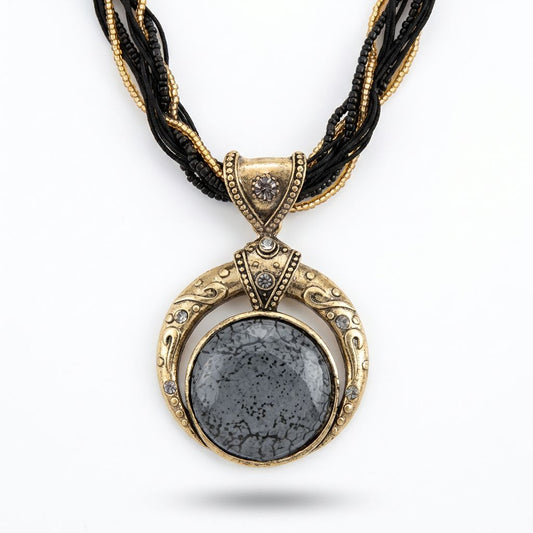 Star Moon of Eternity Necklace - Black