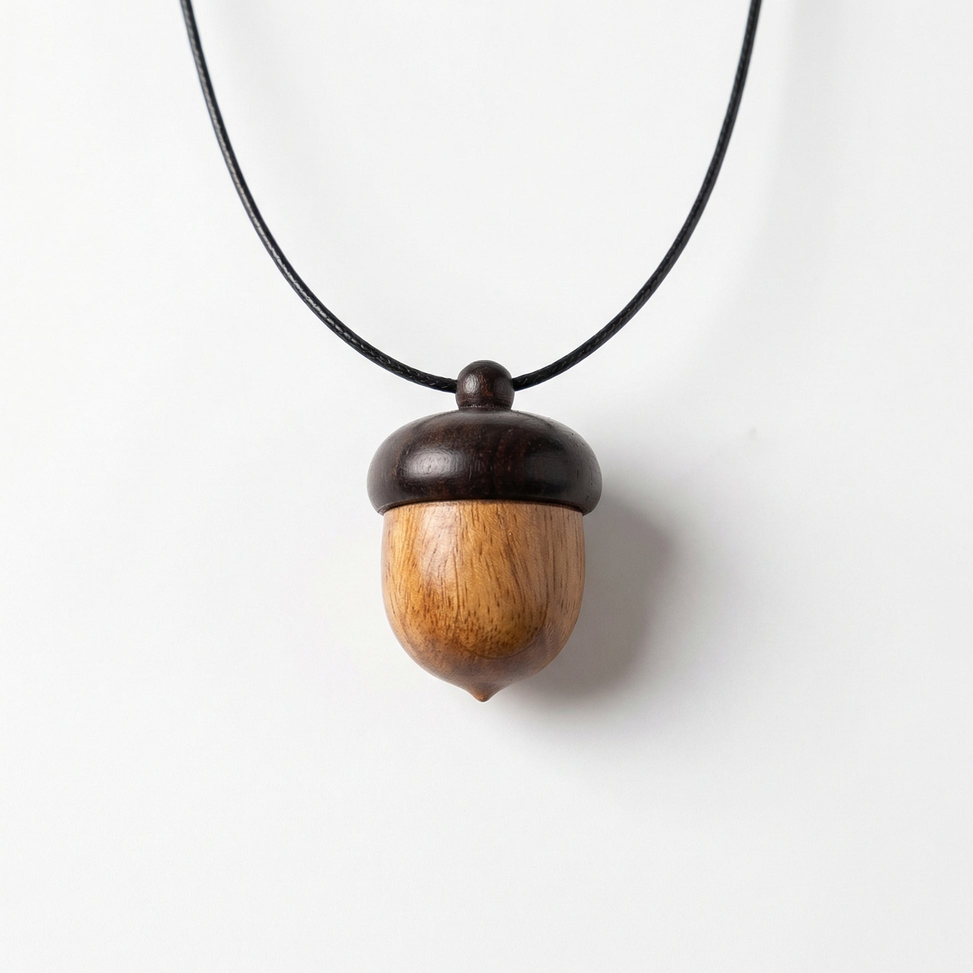 Wood Acorn Necklace - 01