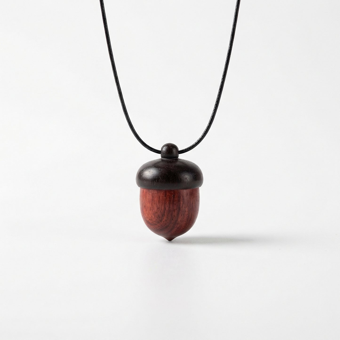 Wood Acorn Necklace - 02